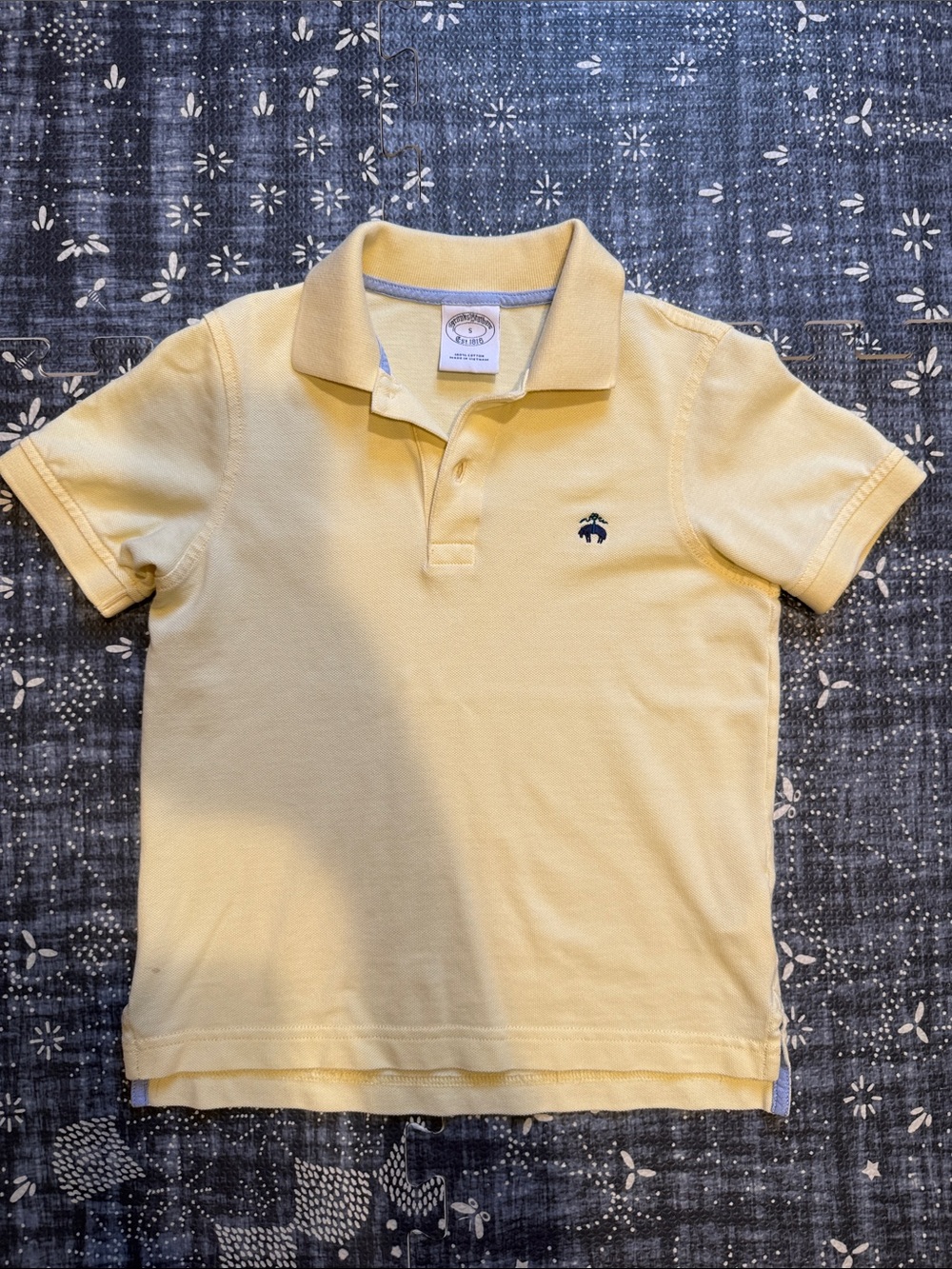 Brooks Brothers S Yellow Boys Short Sleeve Pique Polo